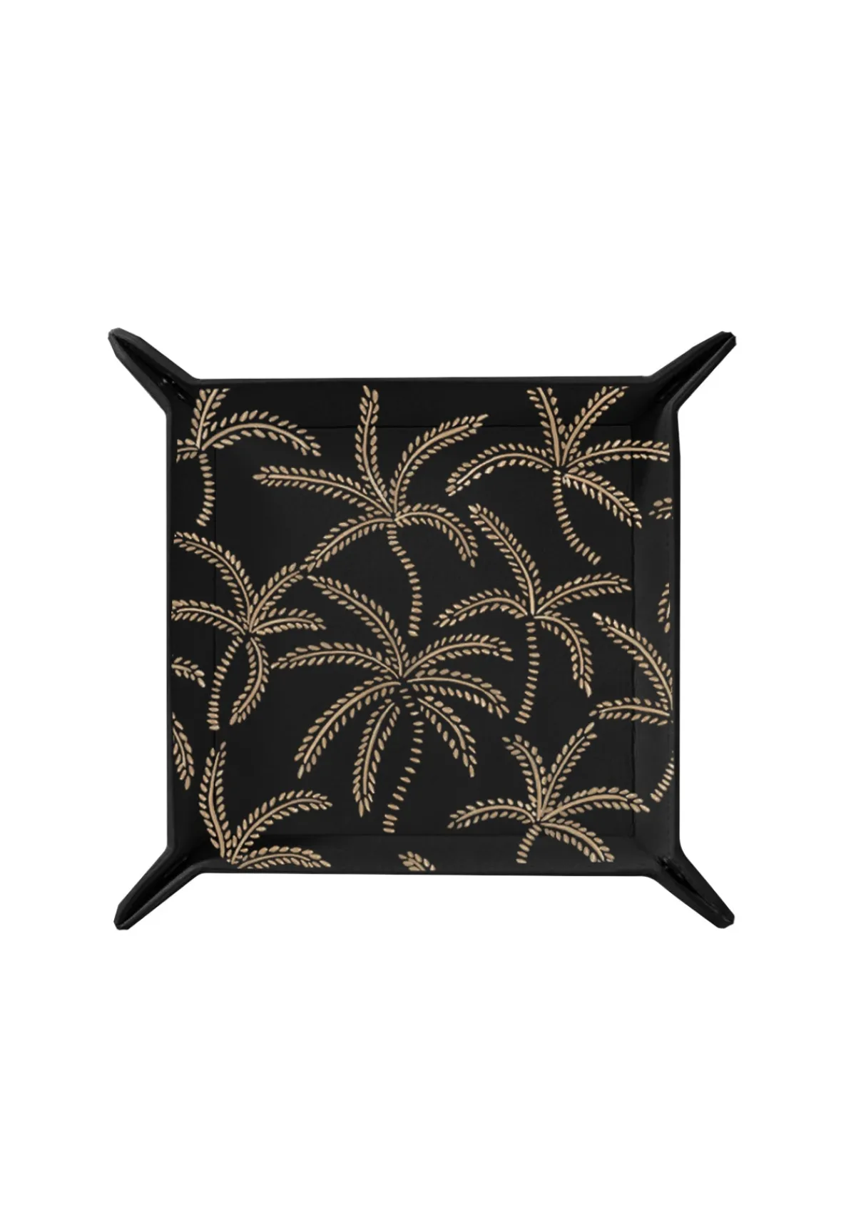 Cheap Alepel Beige Abstract Palms Black Tray