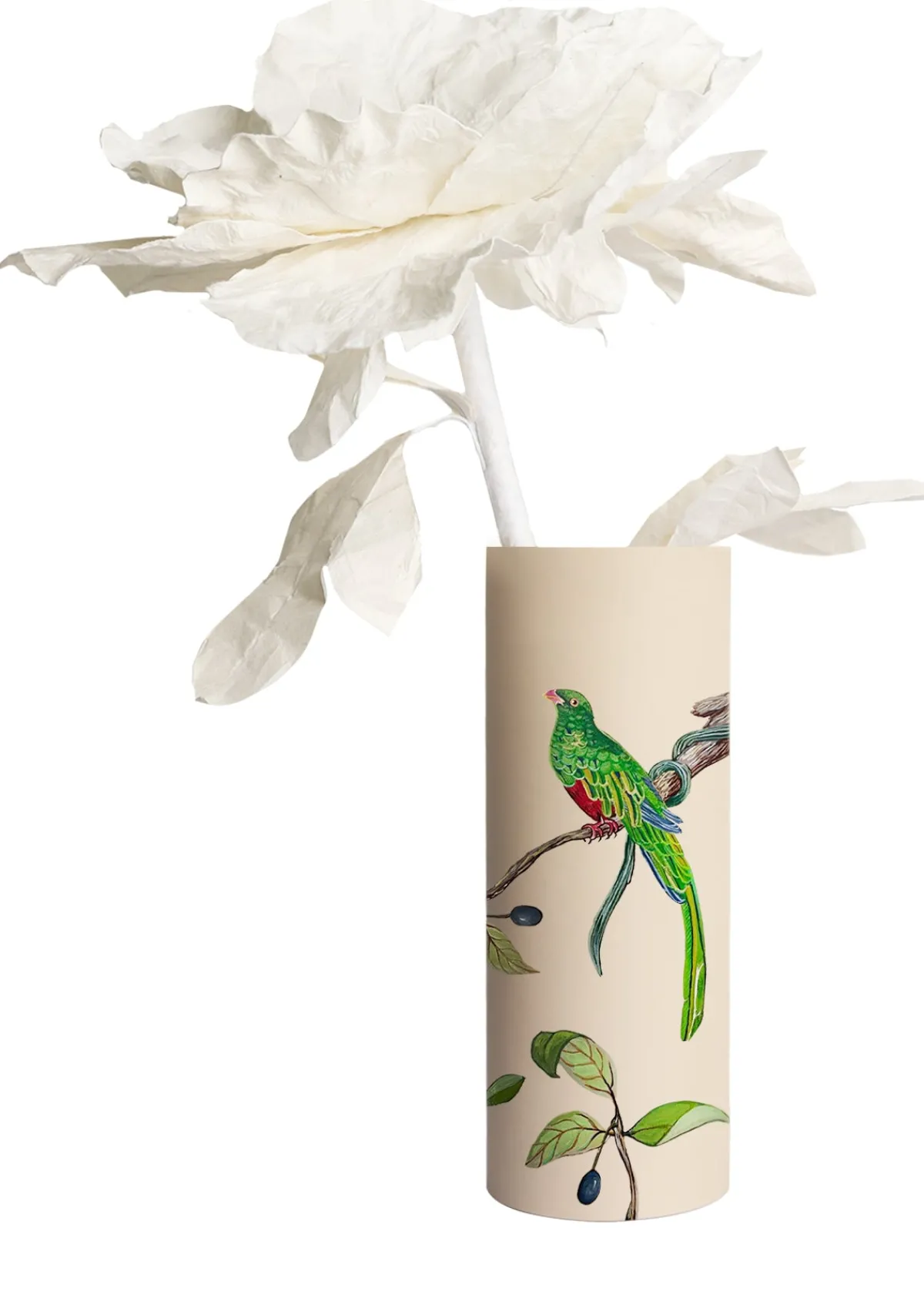 Online Alepel Bird and Olive Beige Vase