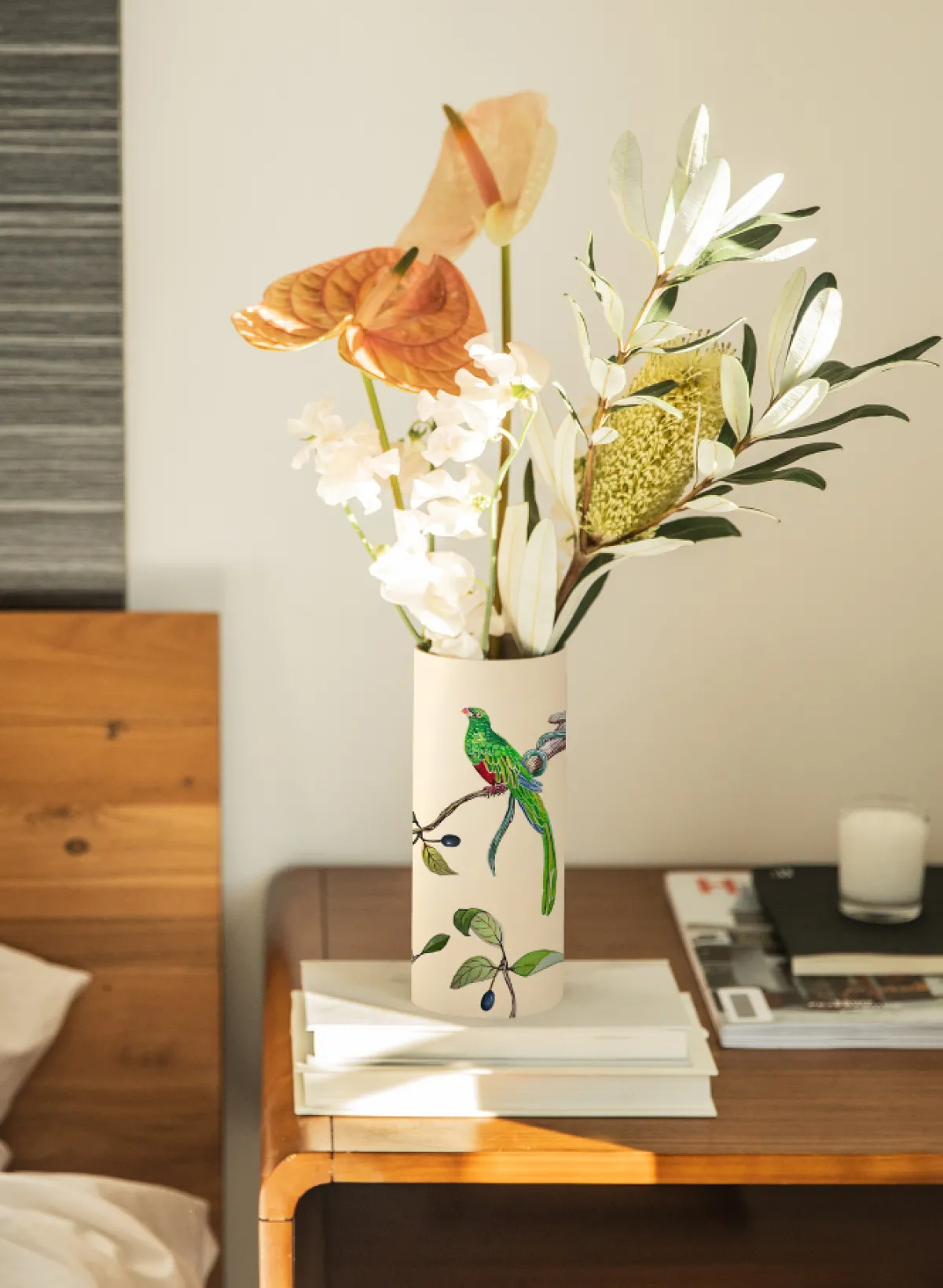 Online Alepel Bird and Olive Beige Vase