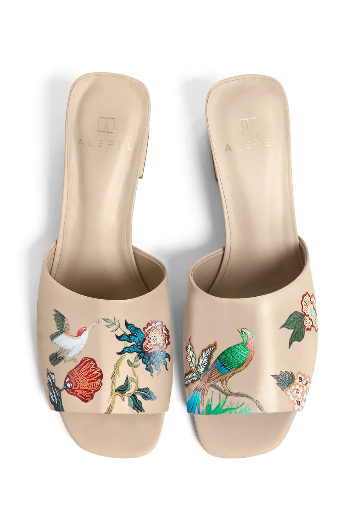 Flash Sale Alepel Bird Floral Beige Heel