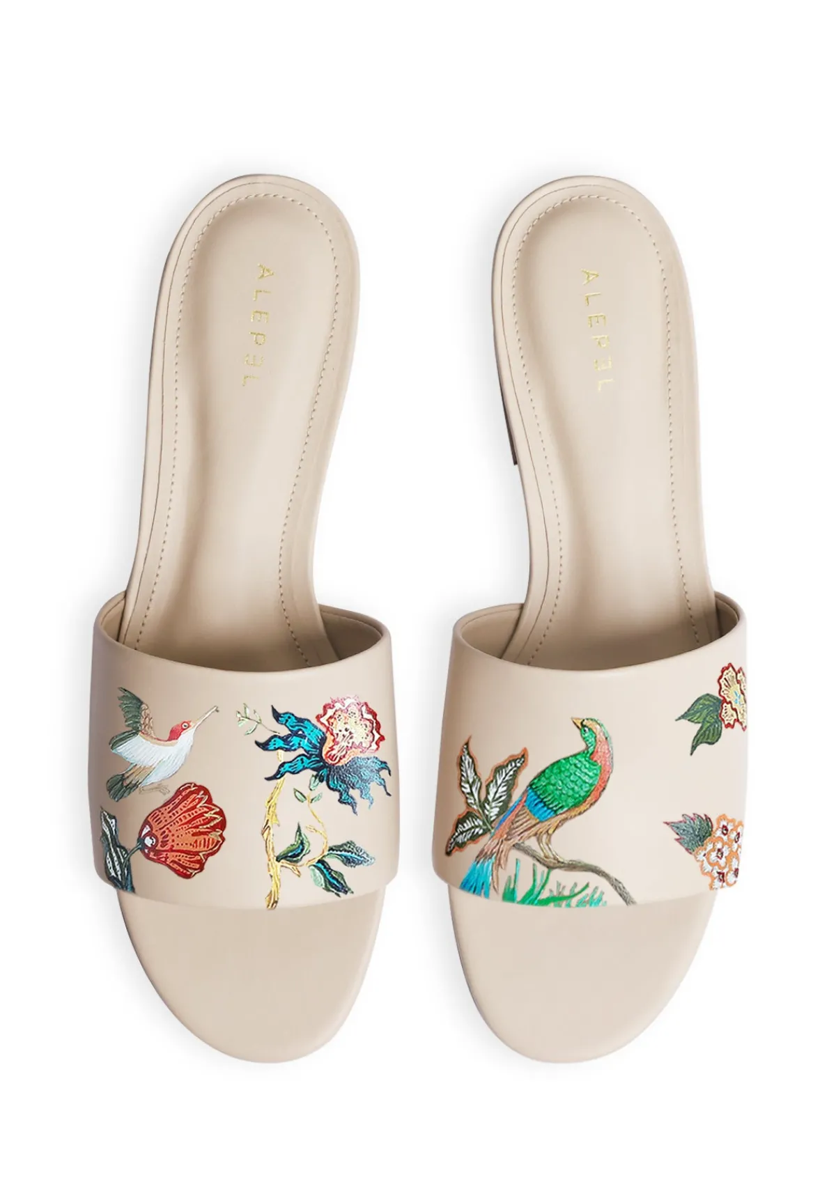 New Alepel Bird Floral Beige Slide