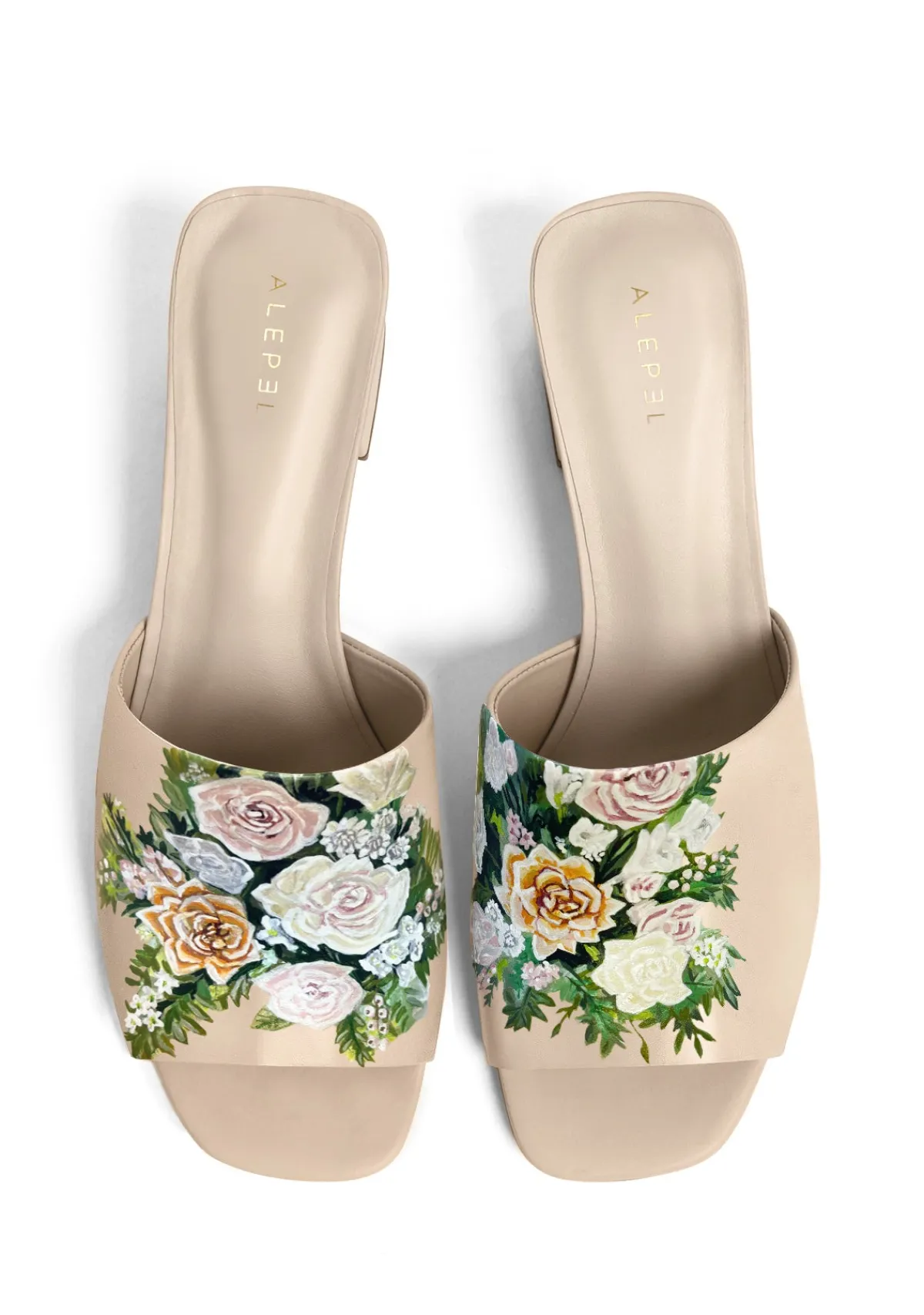 Clearance Alepel Bridal Bouquet Beige Heel