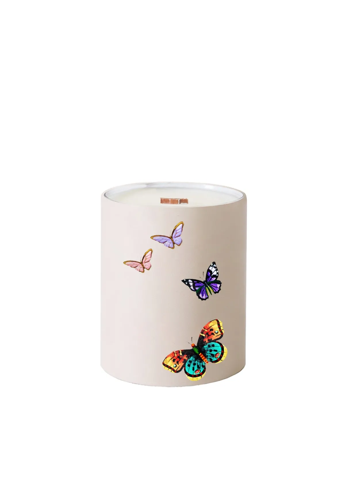 Best Sale Alepel Butterflies Beige Candle