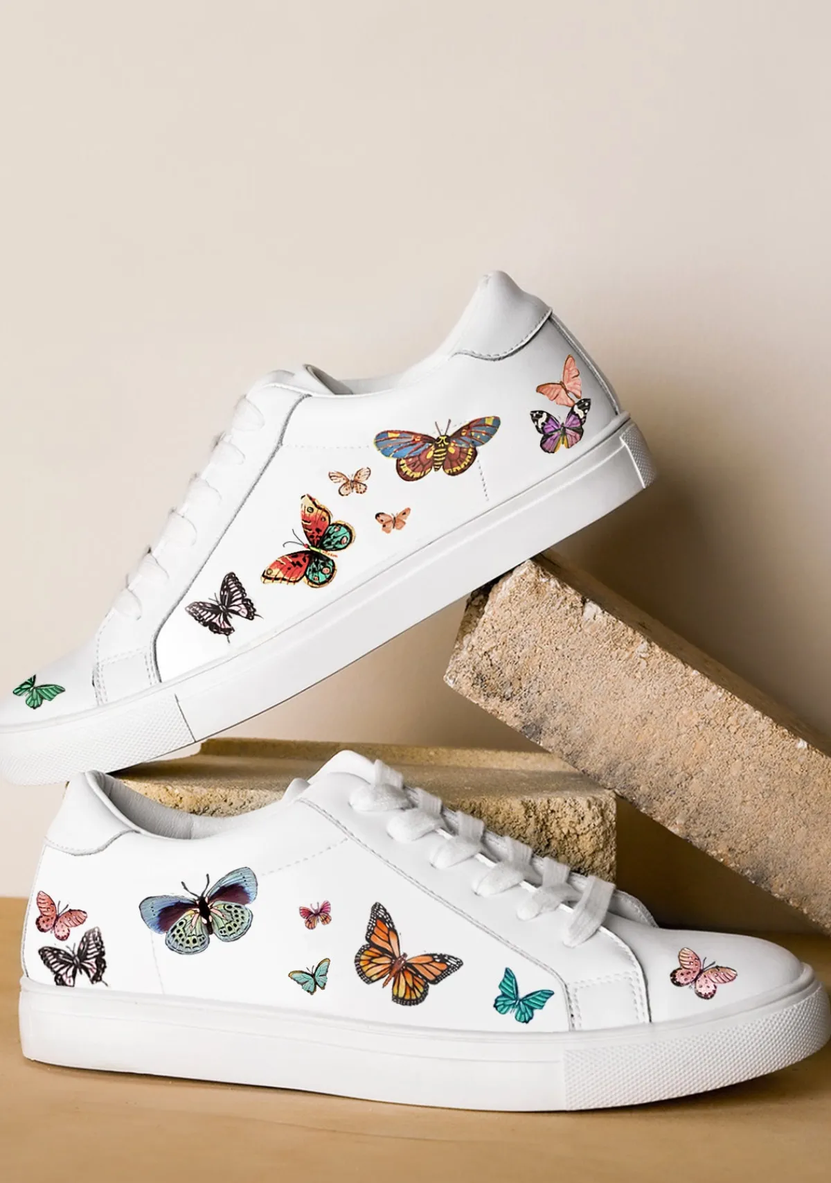 Fashion Alepel Butterflies White Sneaker