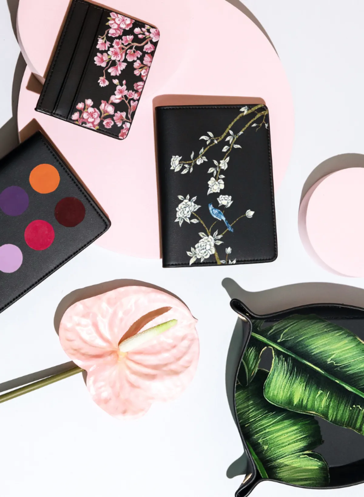 Flash Sale Alepel Cherry Blossom Black Cardholder