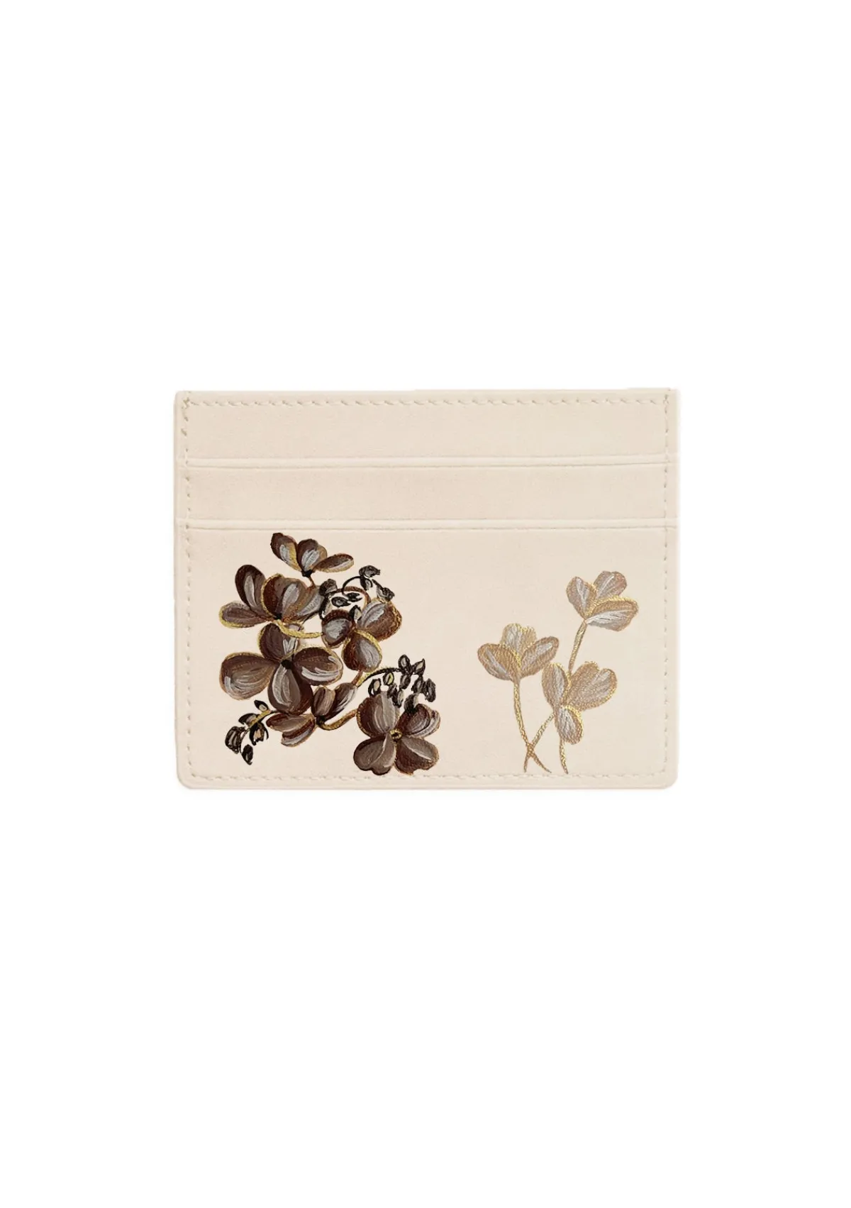 Best Alepel Coffee Flowers Beige Cardholder