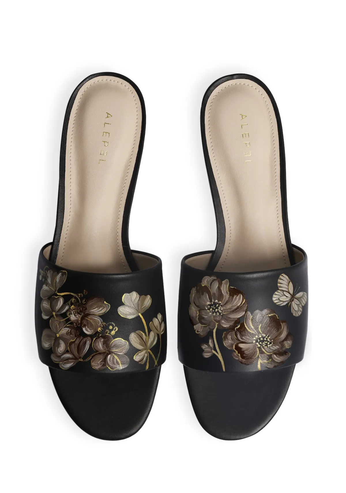 Store Alepel Coffee Flowers Black Slide