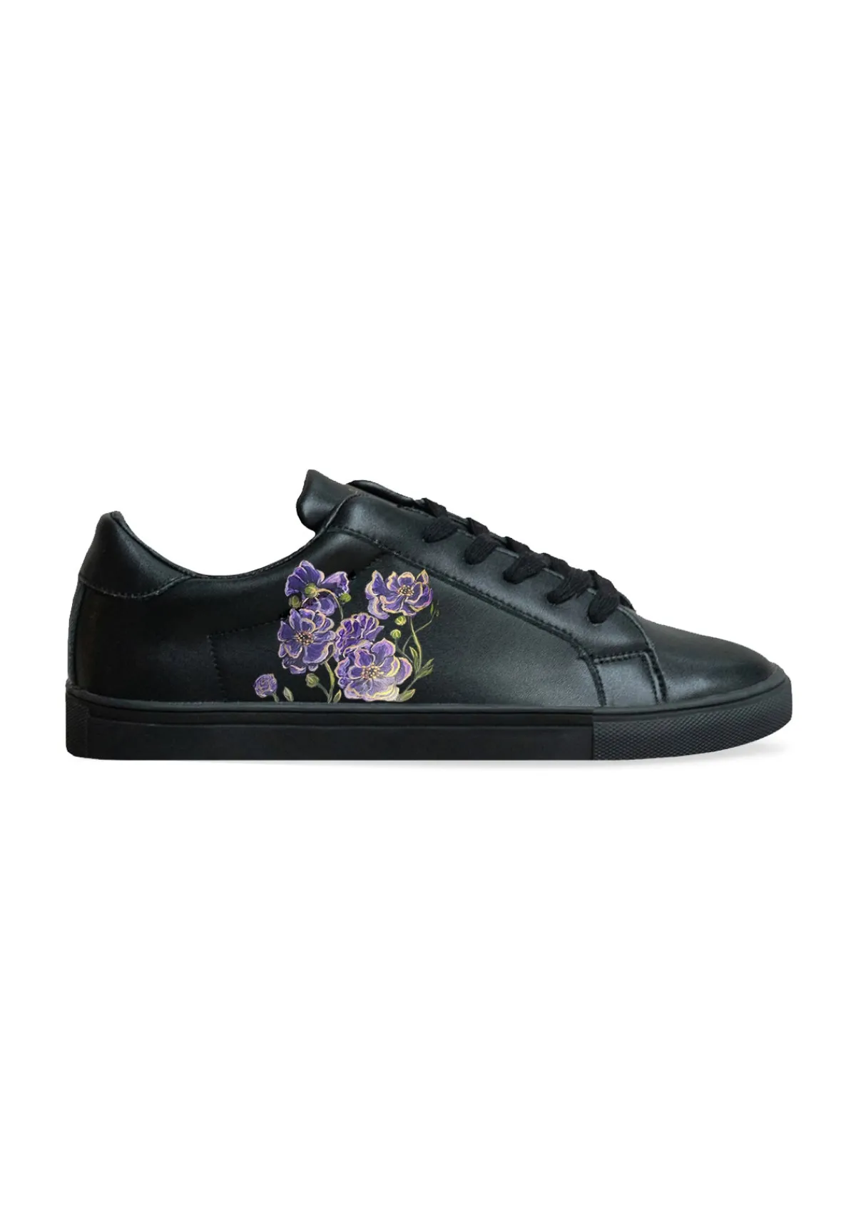 Clearance Alepel Cosmos Flower Black Sneaker