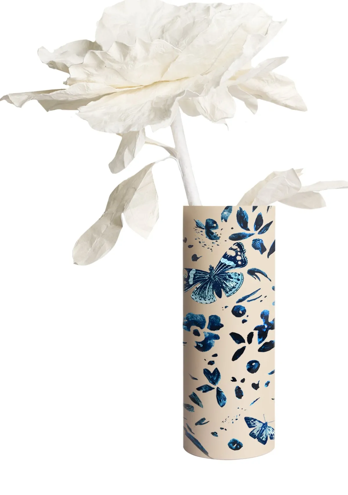 Discount Alepel Denim Butterfly Beige Vase