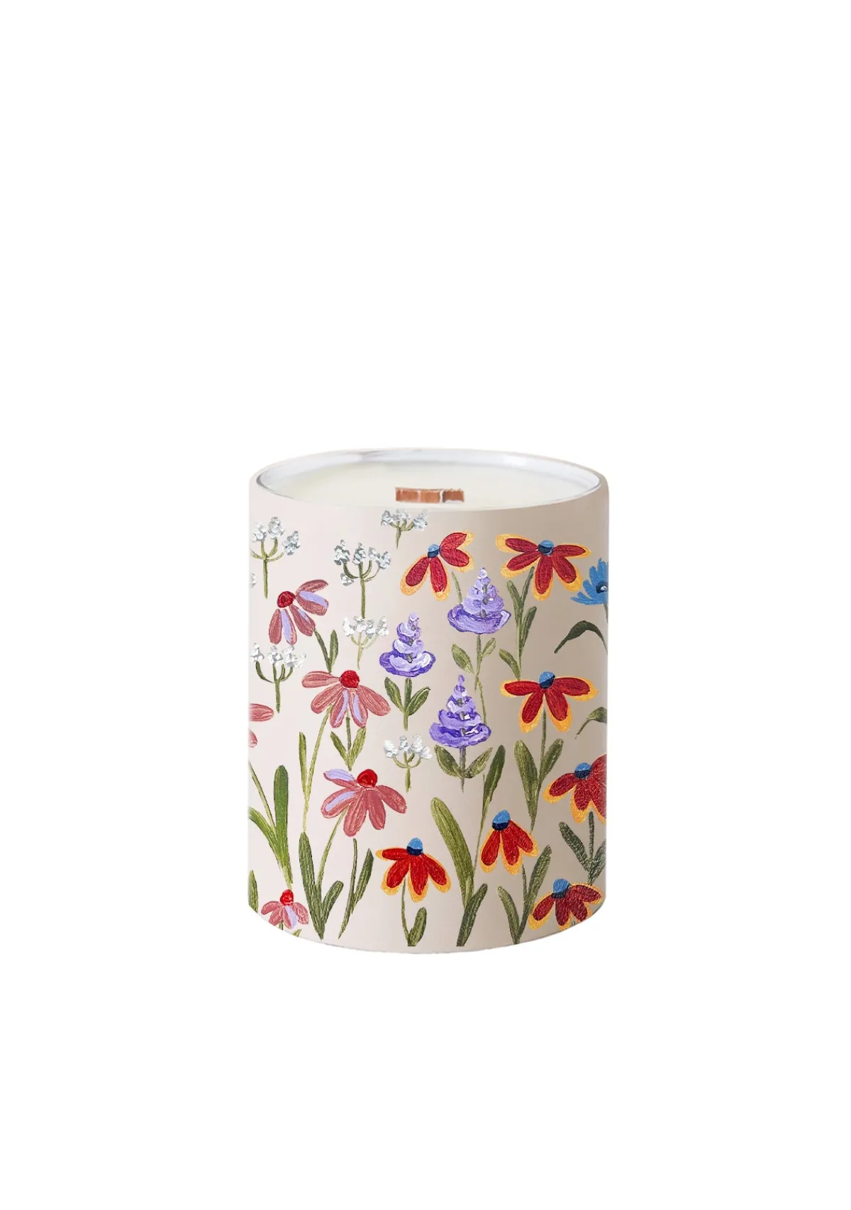 Hot Alepel Floral Print Beige Candle