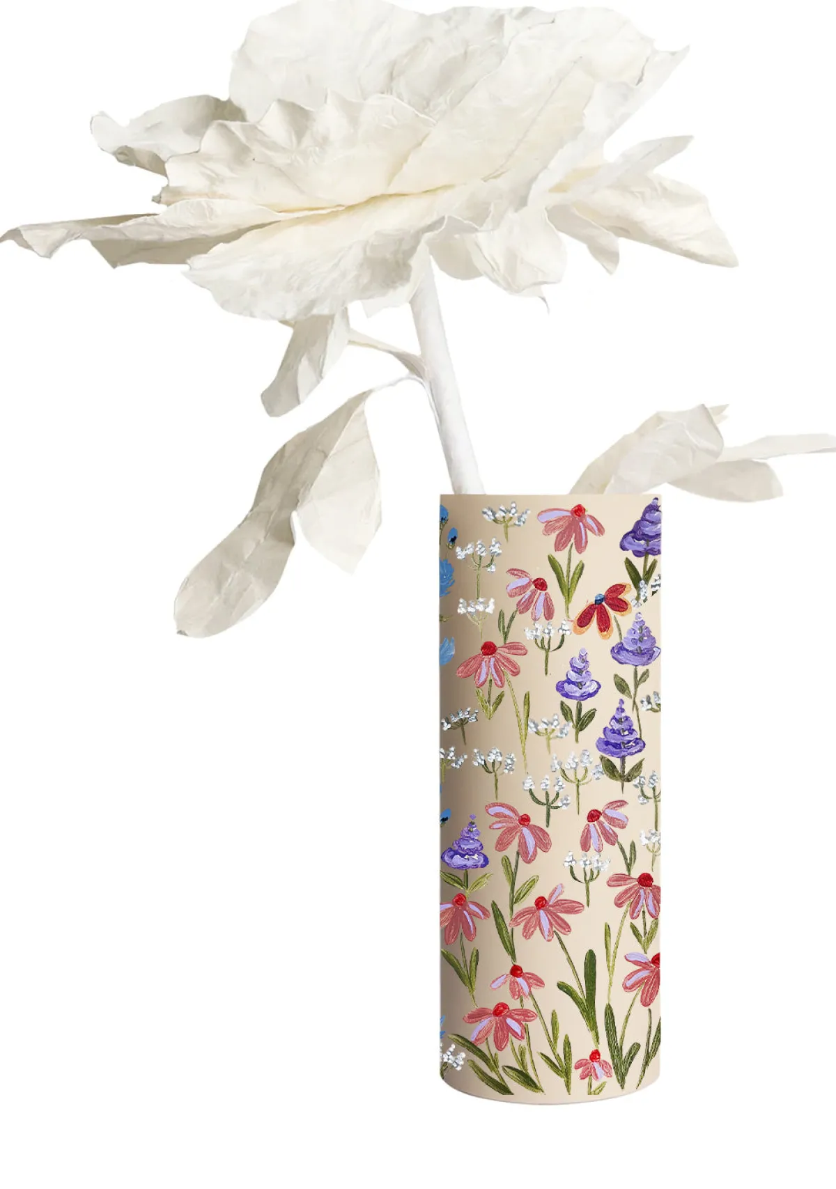 Shop Alepel Floral Print Beige Vase