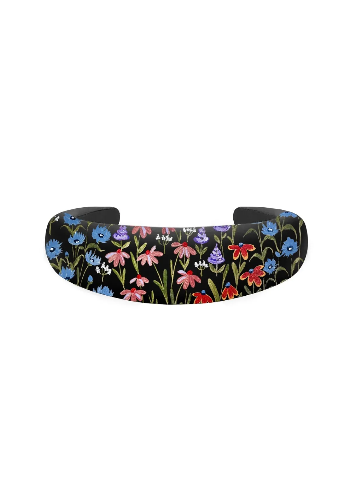 Fashion Alepel Floral Print Black Headband