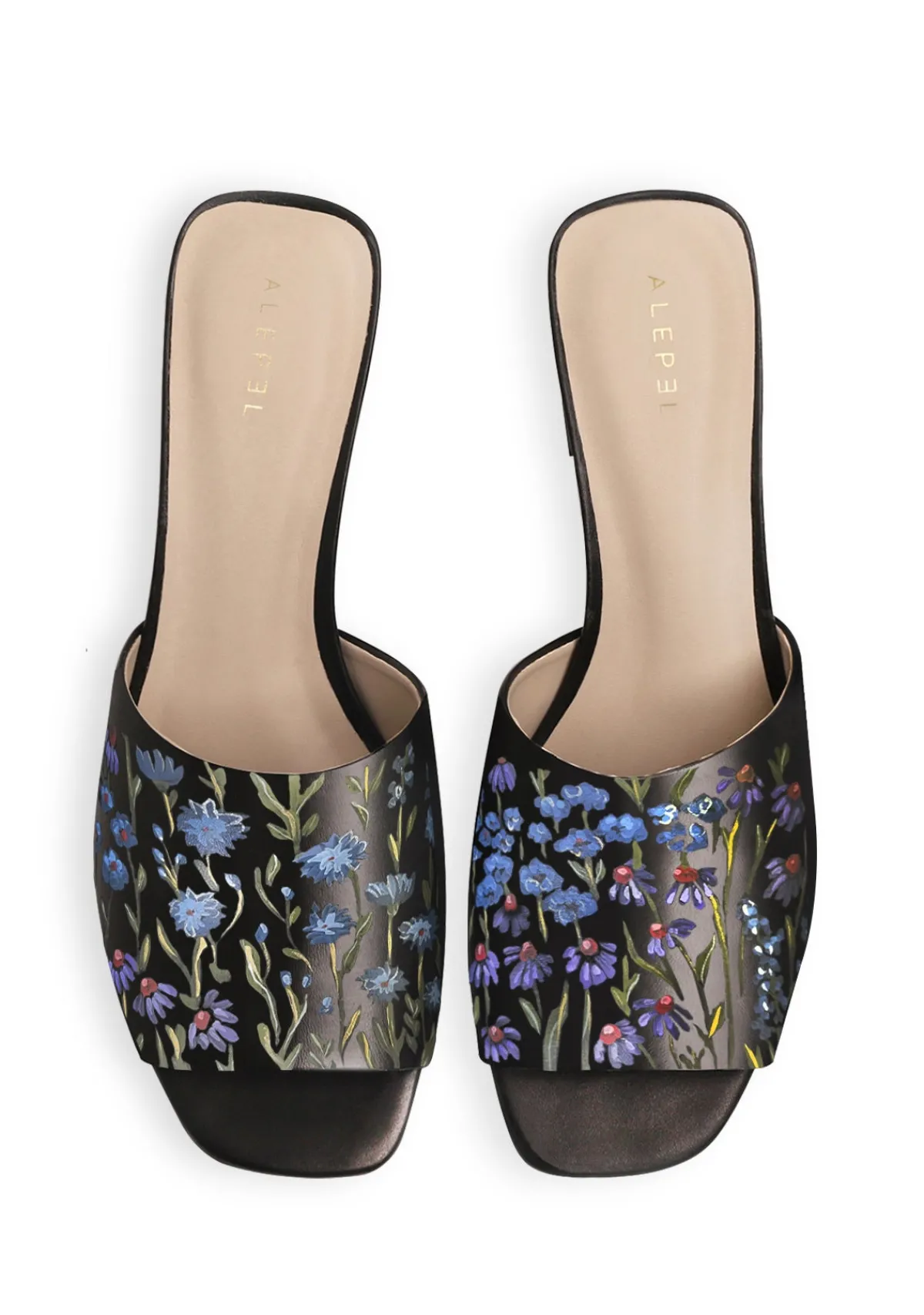 Online Alepel Floral Print Black Heel