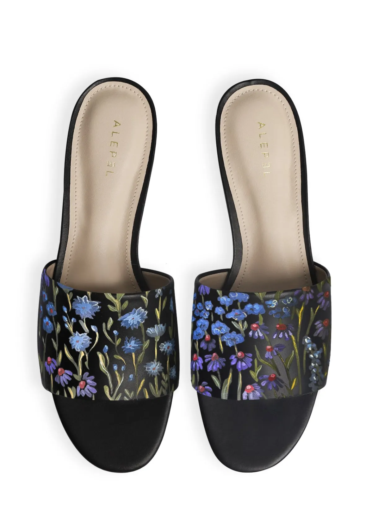 Outlet Alepel Floral Print Black Slide