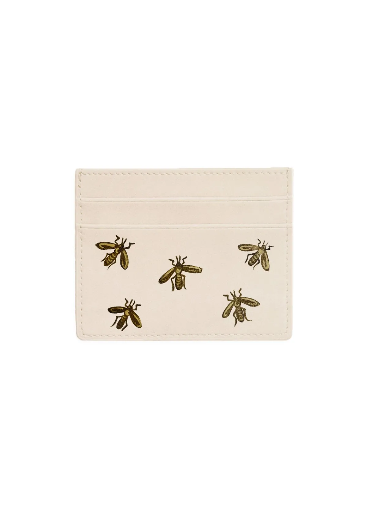 Sale Alepel Gold Metallic Bees Beige Cardholder