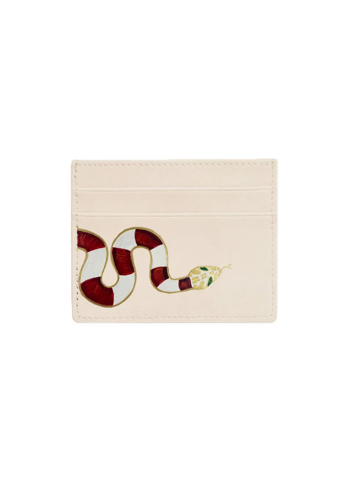 Clearance Alepel Gold Snake Beige Cardholder