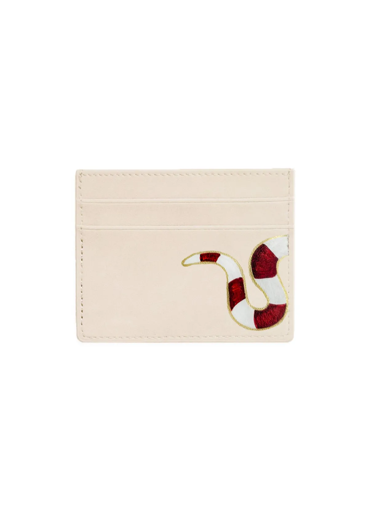 Clearance Alepel Gold Snake Beige Cardholder