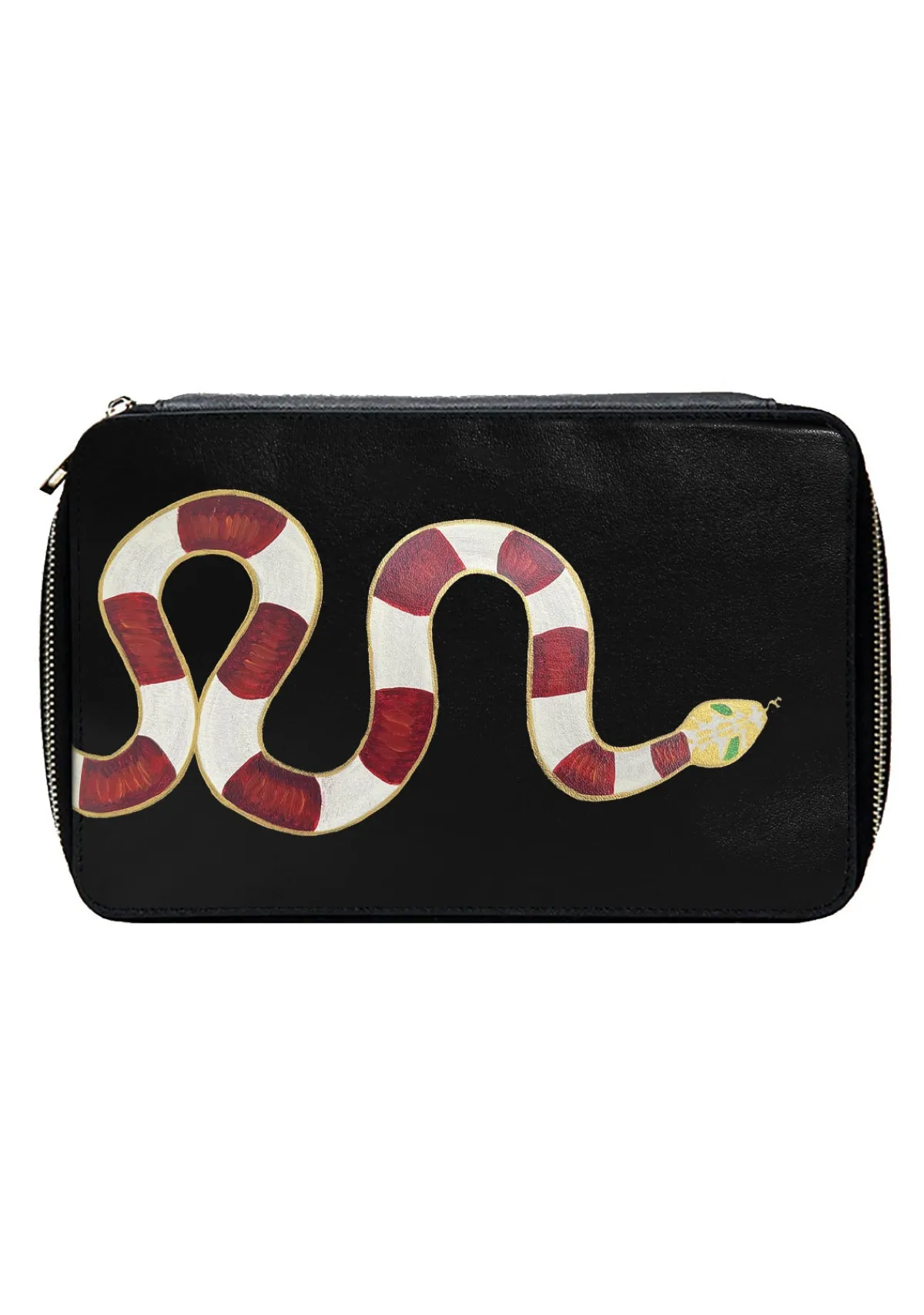 Clearance Alepel Gold Snake Black Pouch