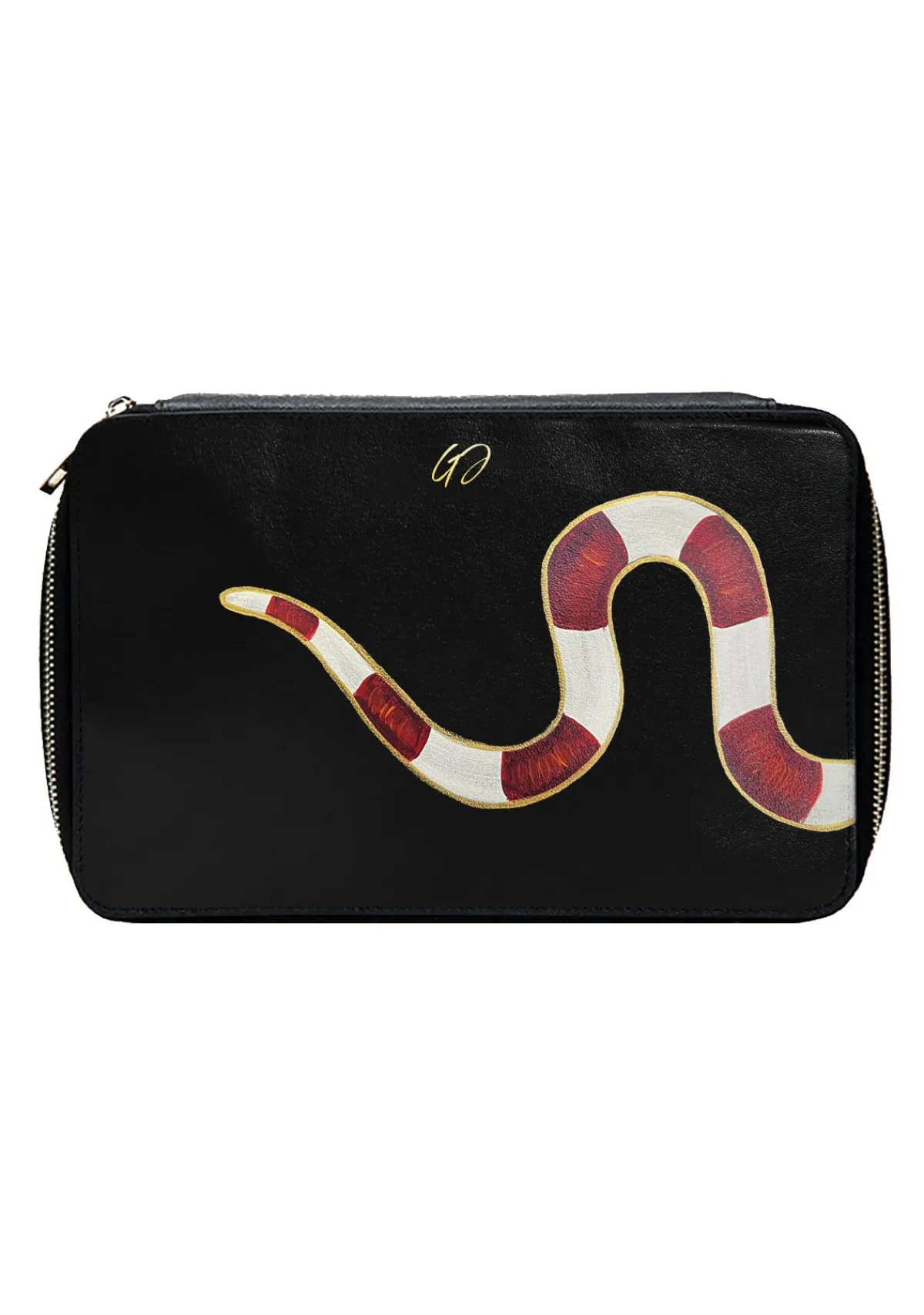 Clearance Alepel Gold Snake Black Pouch