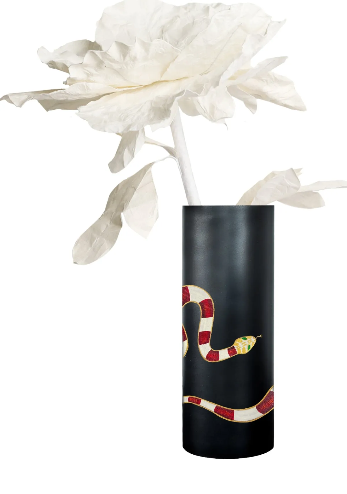 Best Sale Alepel Gold Snake Black Vase