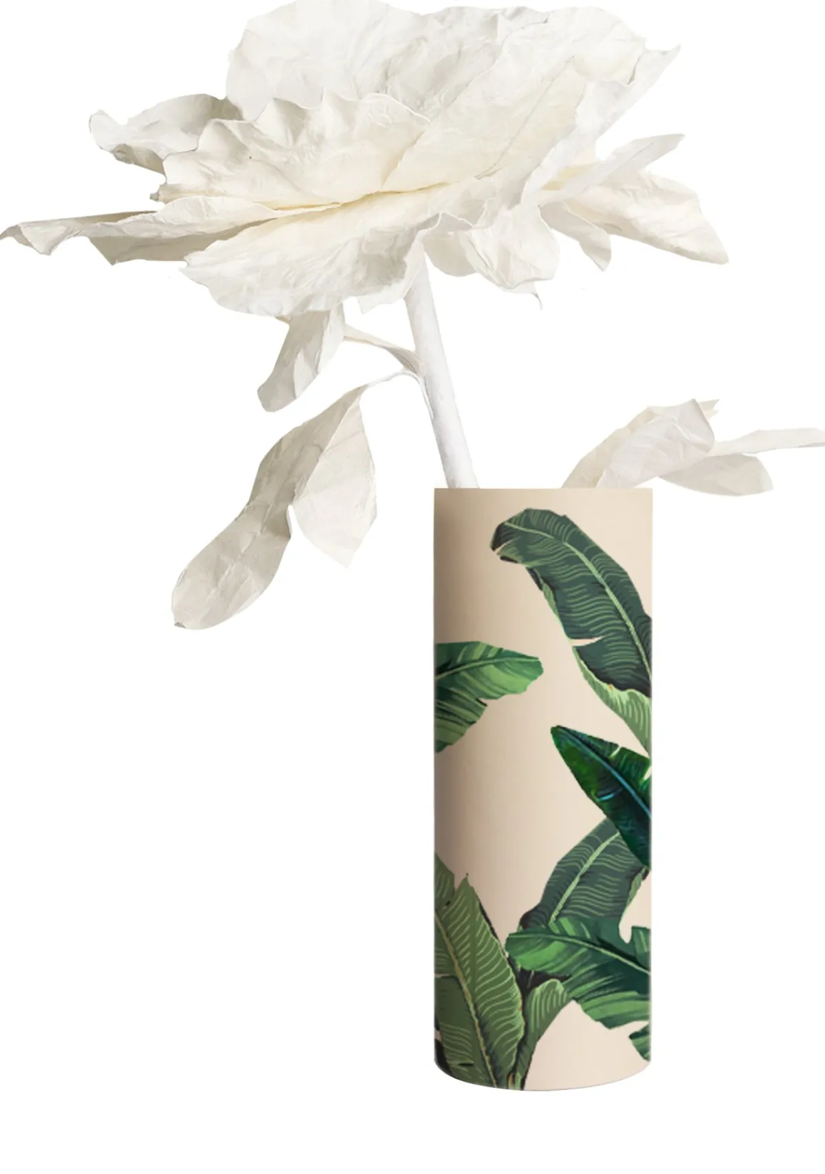 Sale Alepel Green Palms Beige Vase