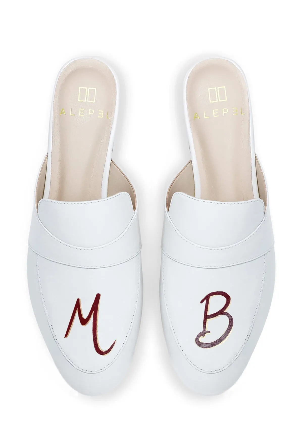 Store Alepel Monogram White Mule