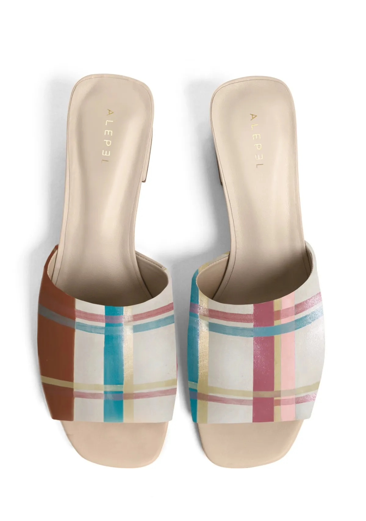 Hot Alepel Plaid Beige Heel