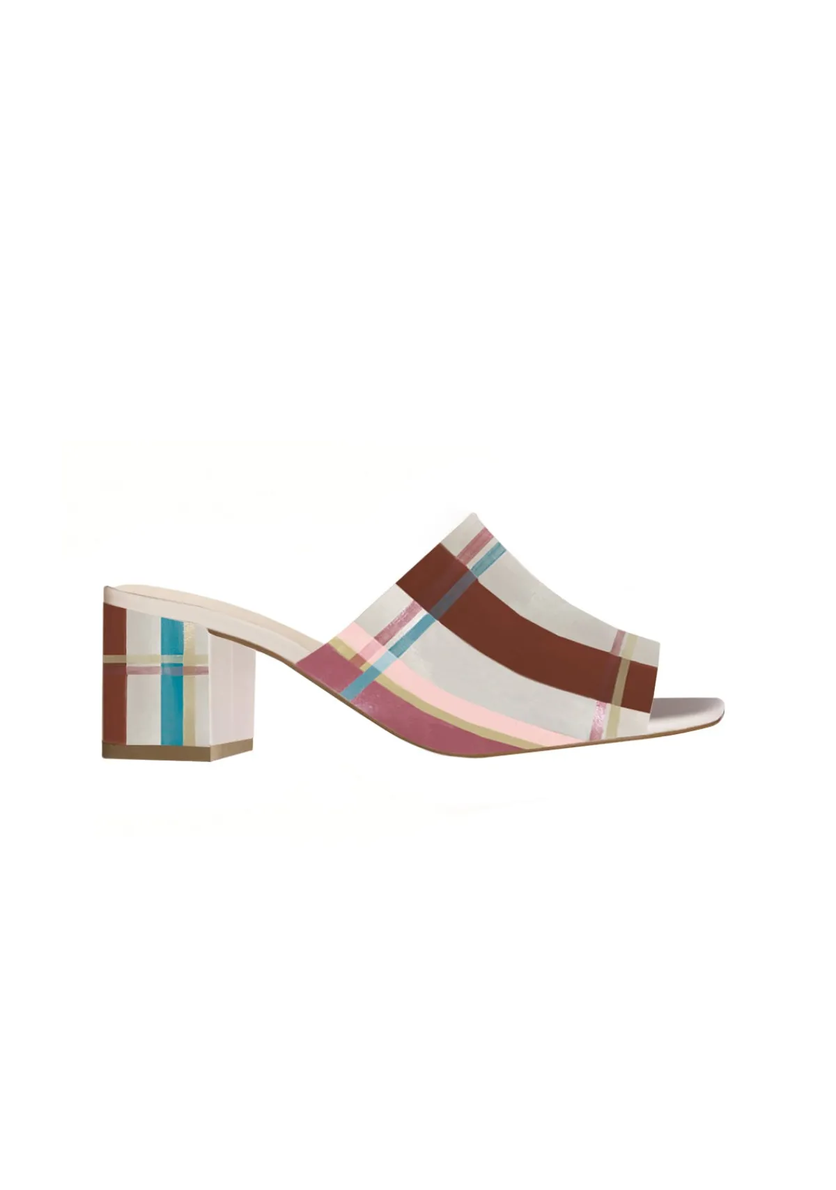 Hot Alepel Plaid Beige Heel