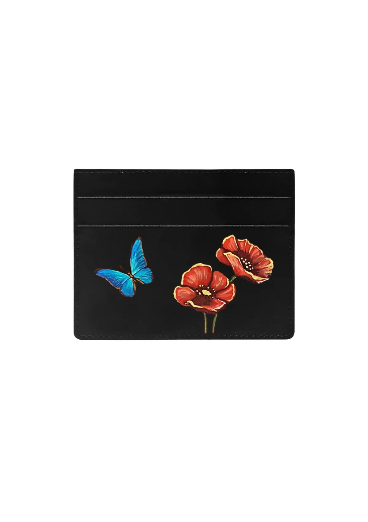 Store Alepel Poppy Flowers Black Cardholder