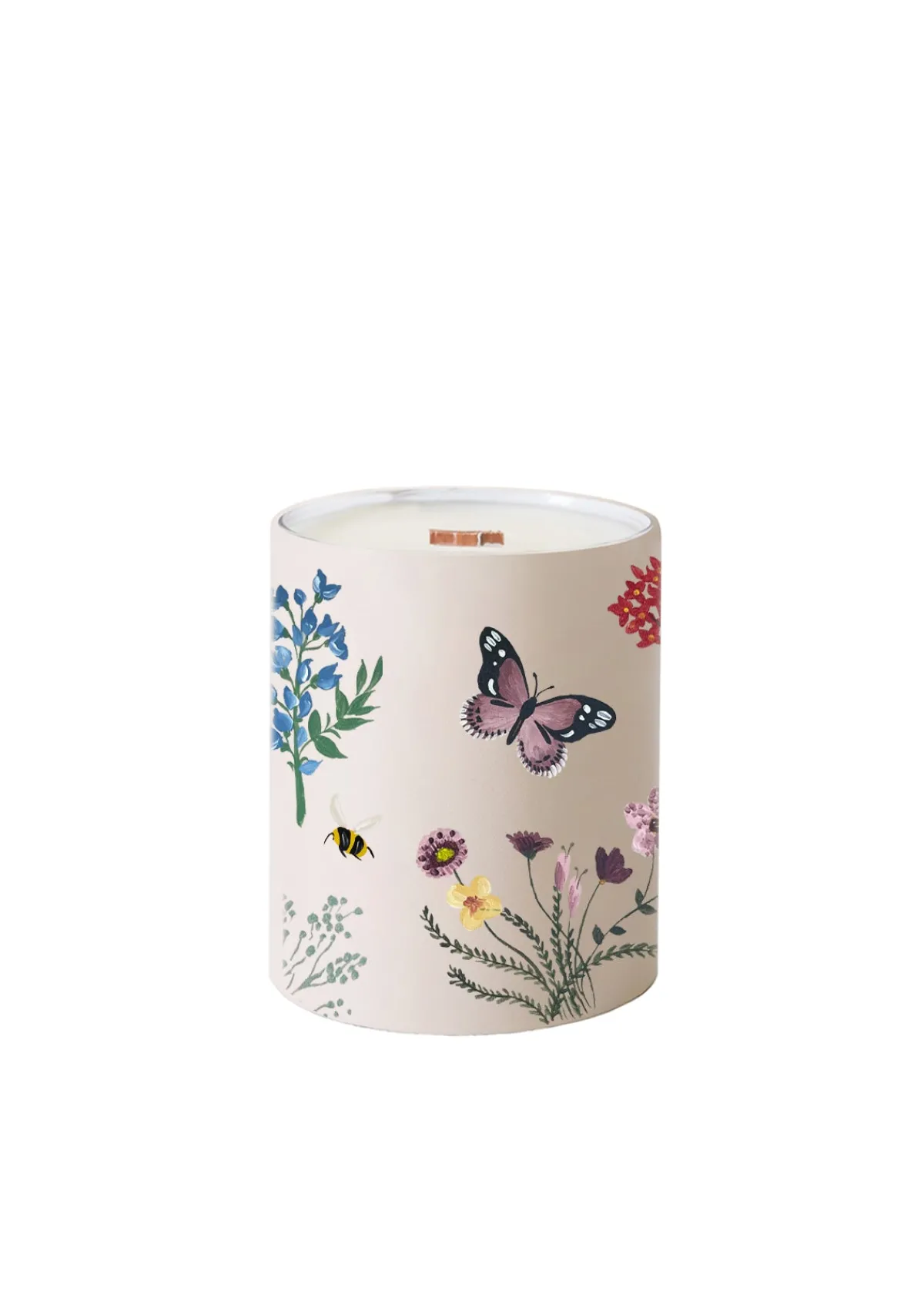 Sale Alepel Pressed Flowers Beige Candle