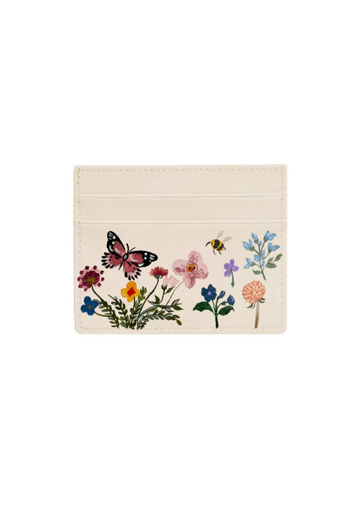 Online Alepel Pressed Flowers Beige Cardholder