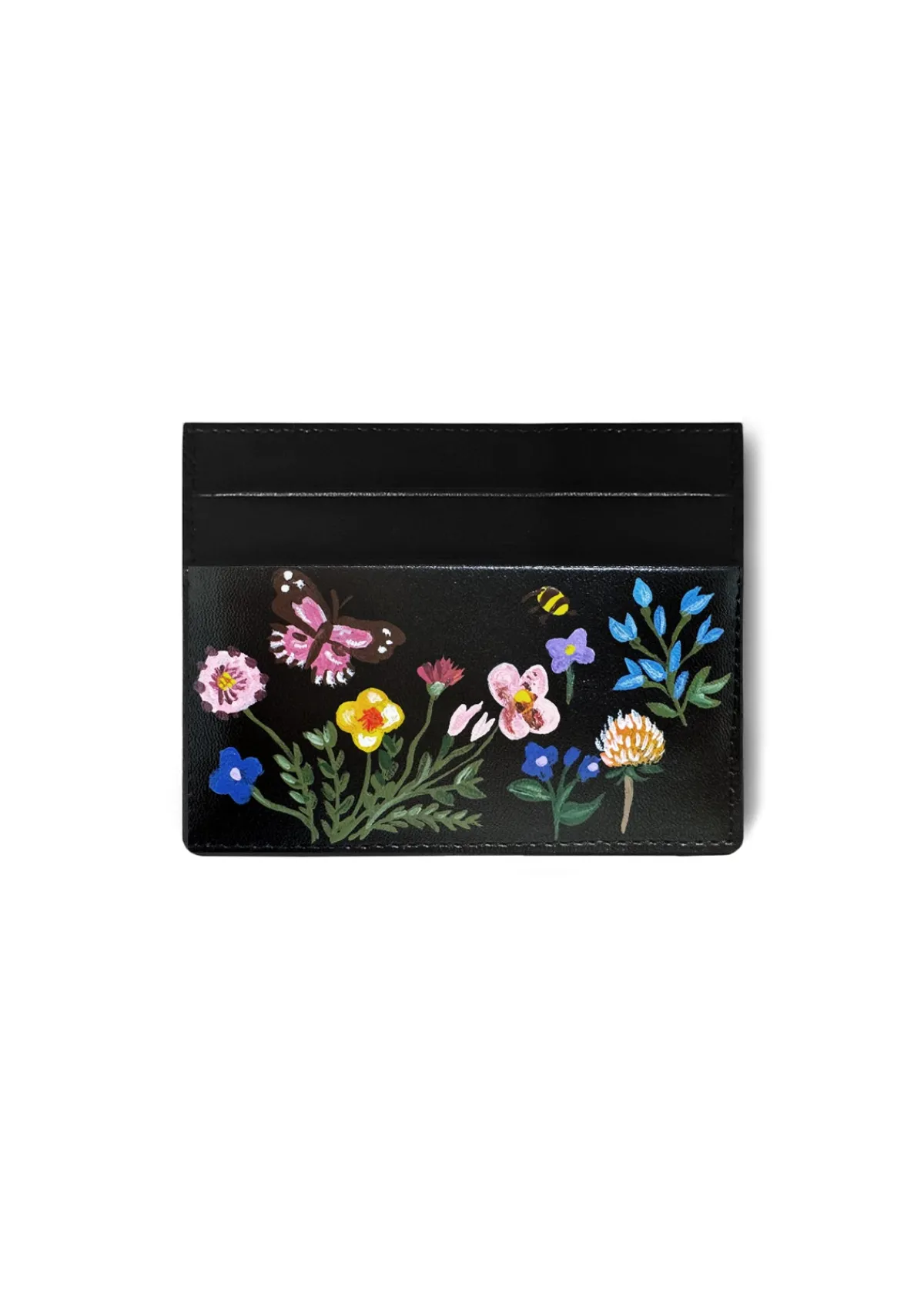 Shop Alepel Pressed Flowers Black Cardholder