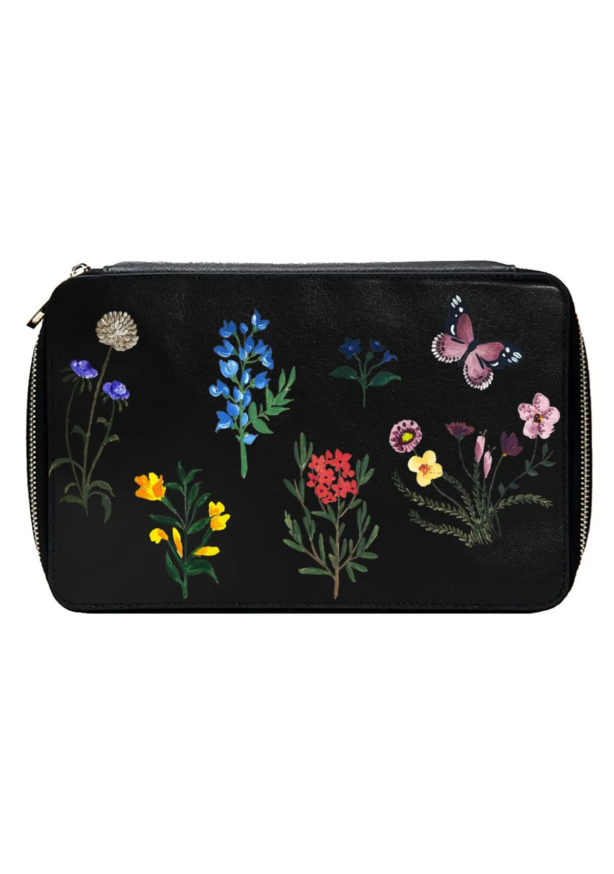 Shop Alepel Pressed Flowers Black Pouch