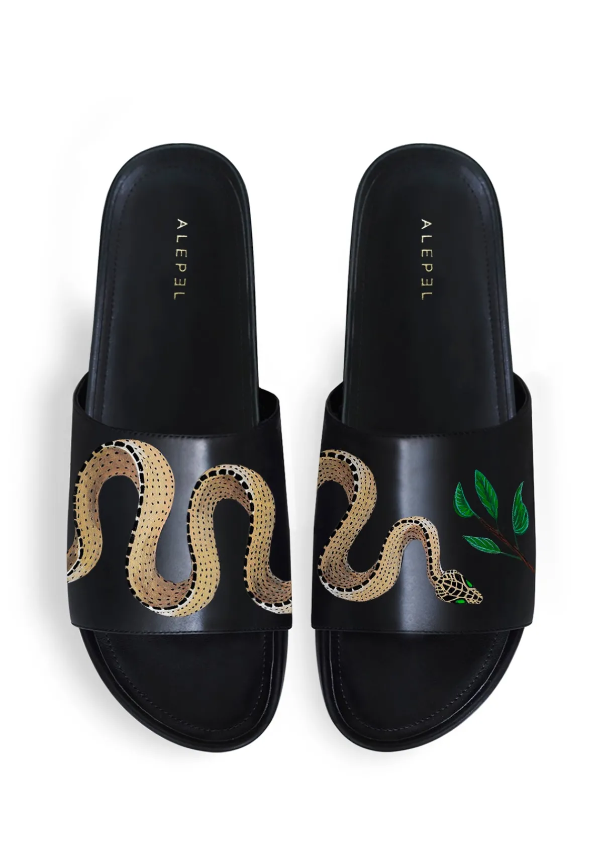 Online Alepel Serpent Black Slip On