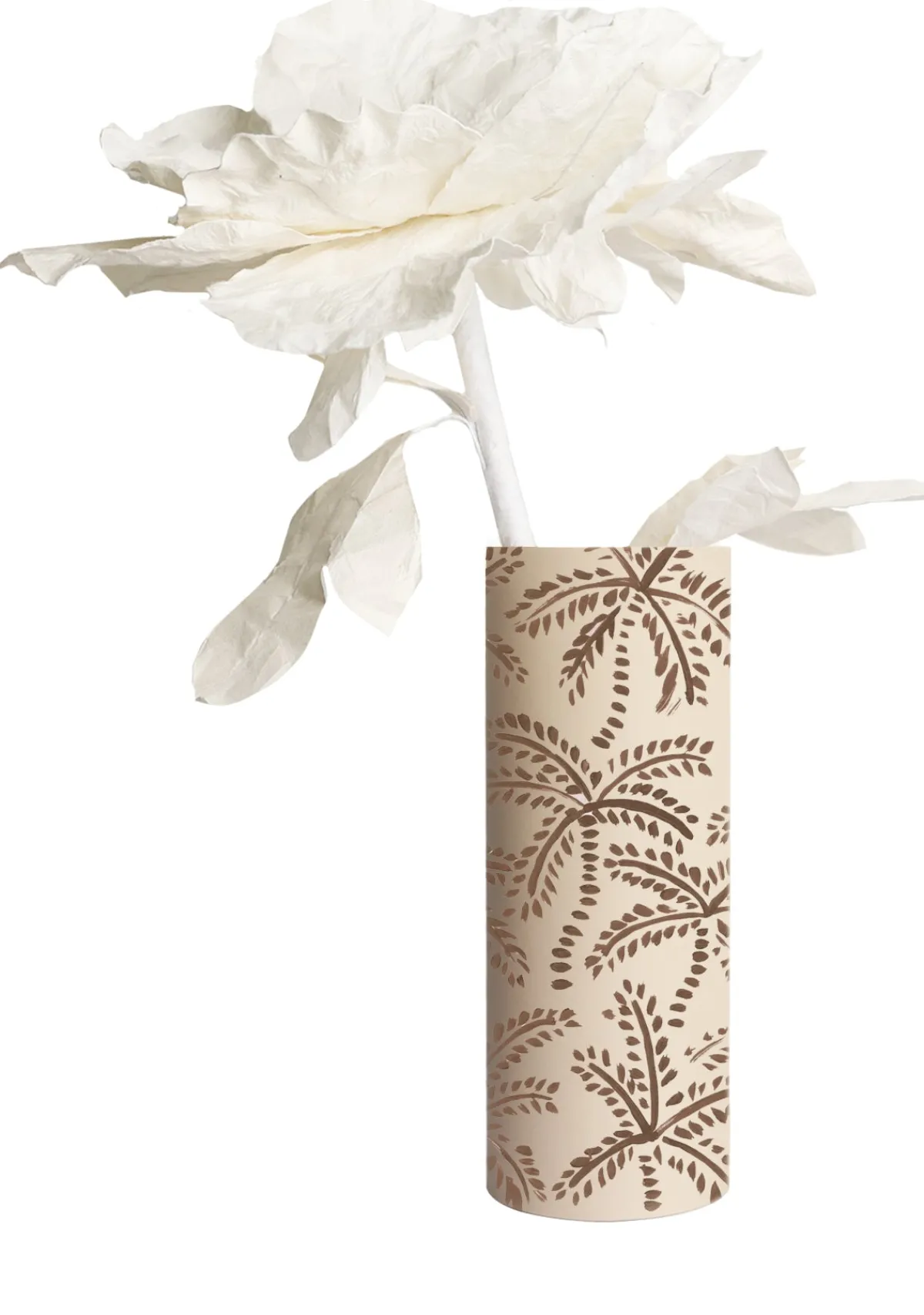 Best Alepel Taupe Abstract Palms Beige Vase