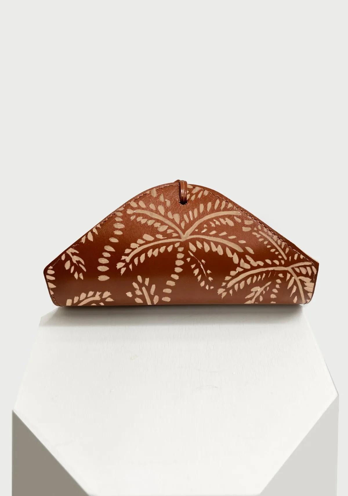 Cheap Alepel Taupe Abstract Palms Brown Napkin Holder Set